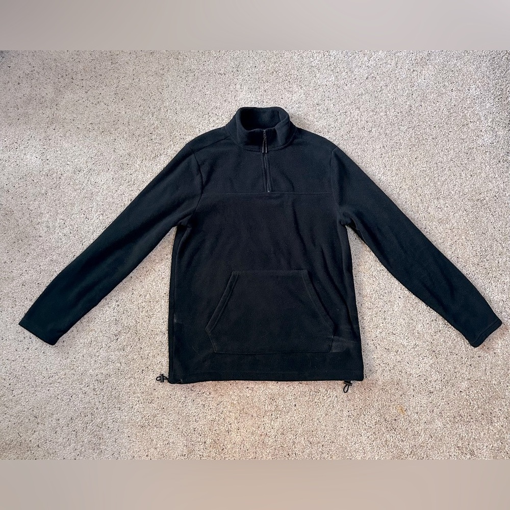 Men's Black Quarter-Zip Fleece Pullover